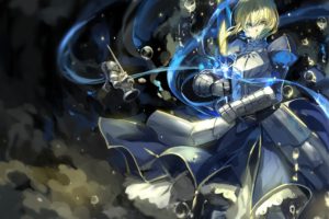 armor, Blonde, Hair, Bubbles, Dress, Fate, Stay, Night, Fate, Zero, Green, Eyes, Saber, Saberiii, Short, Hair, Sword, Weapon