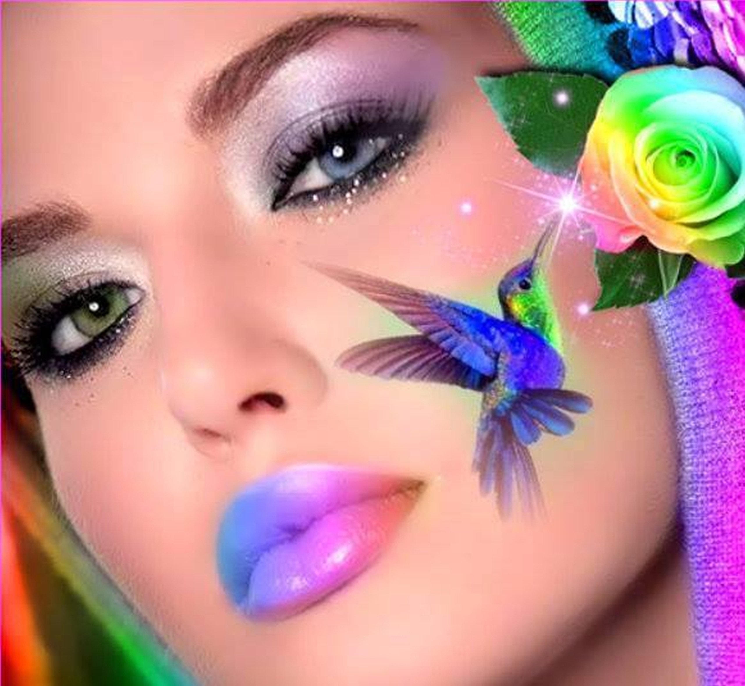 hair, Beautiful, Butterflies, Girl, Colorful Wallpaper