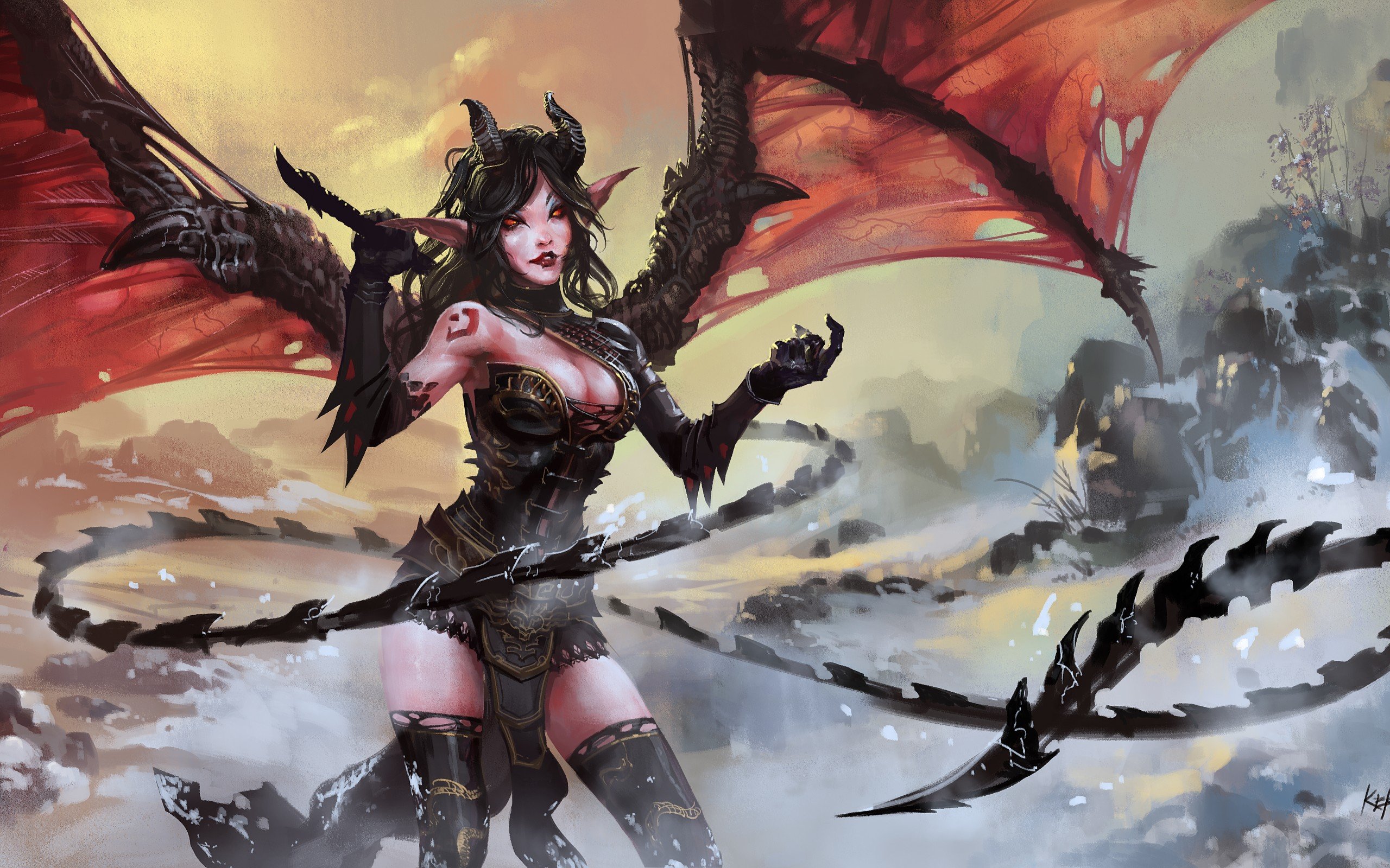 devil, Girl, Dark, Fantasy Wallpapers HD / Desktop and Mobile Backgrounds.