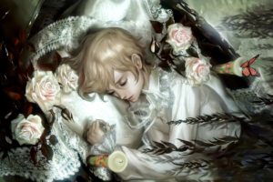 sleeping, Boy, Flowers, Rose, Candles, Butterflies, Story