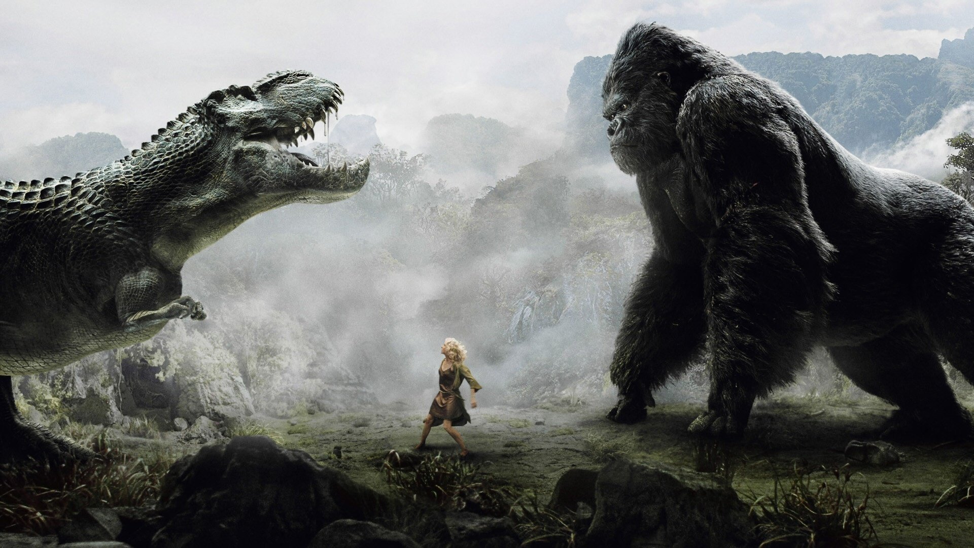 dinosaur, King, Kong, Girl, Movie Wallpaper