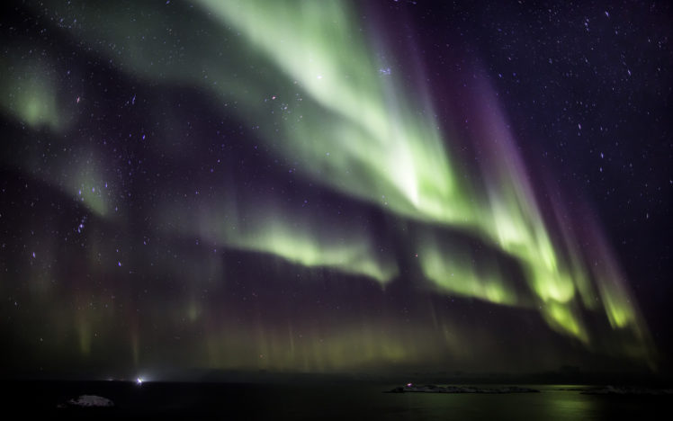 aurora, Borealis, Northern, Lights, Night, Green, Stars, Sky HD Wallpaper Desktop Background