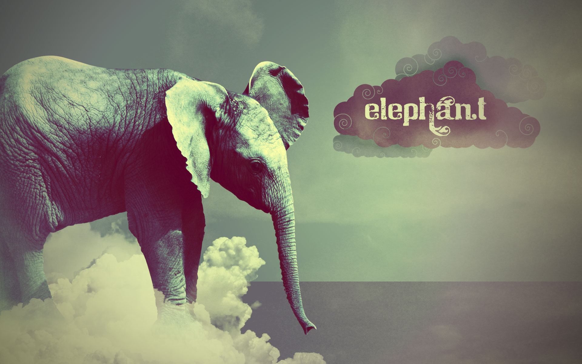 elephant, Cloud, Style, Art, Text Wallpaper