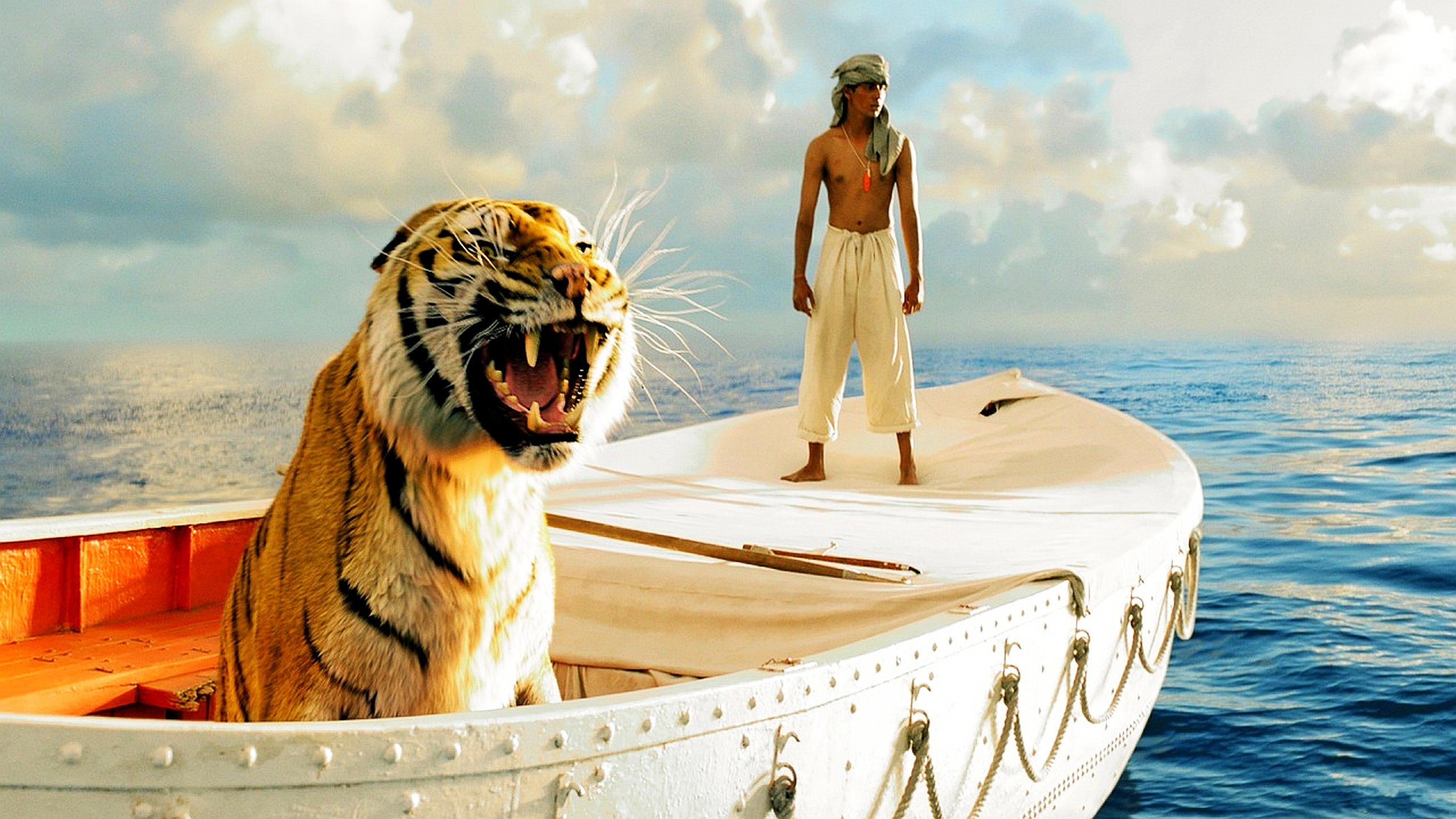 life of pi, Movie, India, Tiger, Lifeboat, Ocean Wallpaper