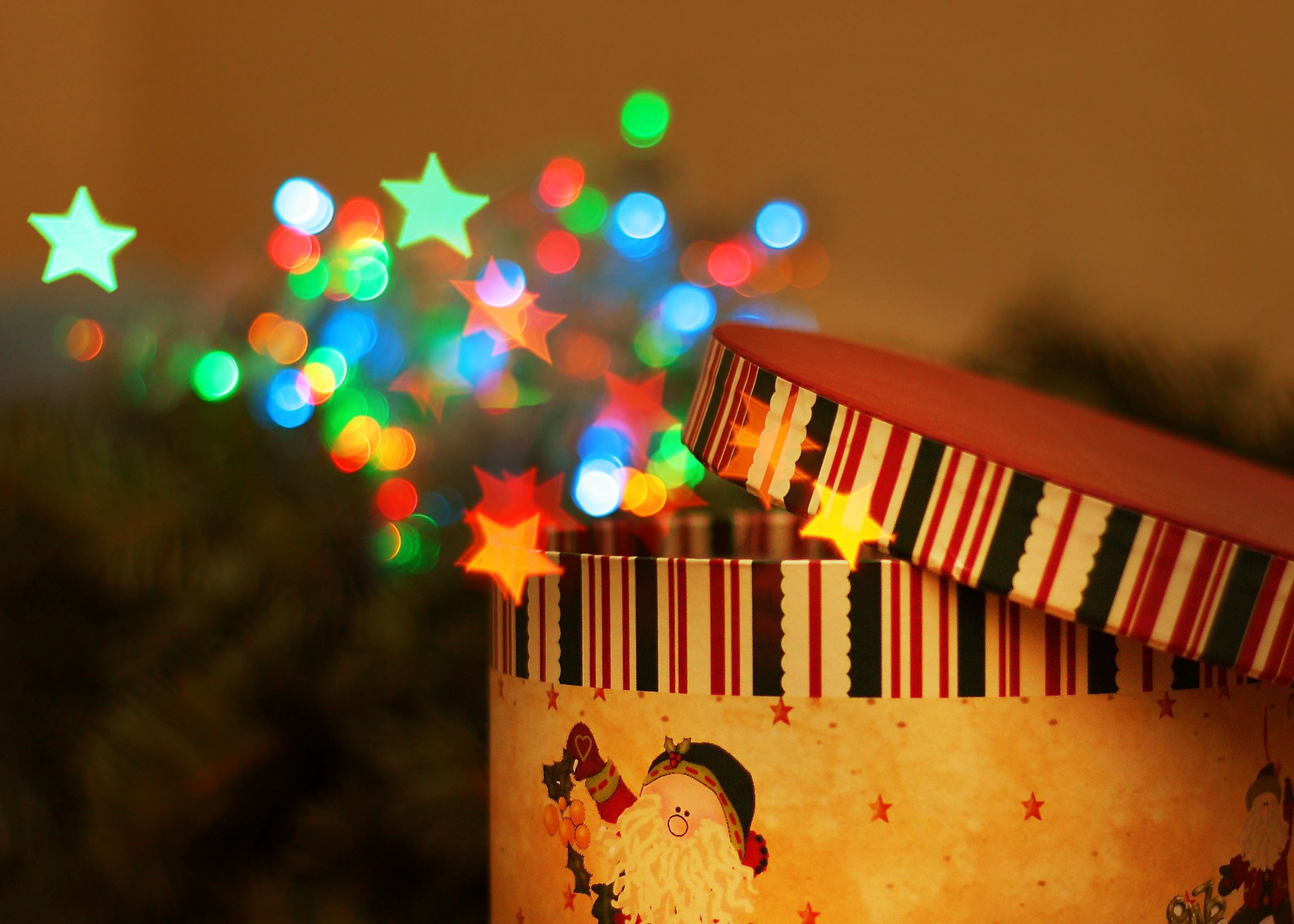 christmas, New, Year, Miracle, Gift, Magic, Bokeh Wallpaper