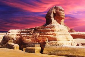 egypt, Sculpture, Sphinx, Landmark, Architecture, Sky, Clouds, Sunset
