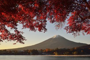 landscape, Mountain, Lake, Autumn, Fuji, Honshu, Japan, Volcano