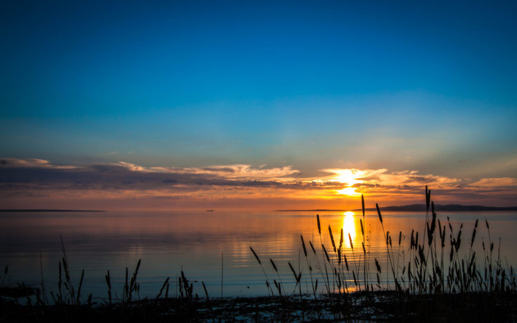 lakes, Beaches, Shore, Water, Reflection, Ships, Boats, Sky, Clouds, Sunset, Sunrise HD Wallpaper Desktop Background