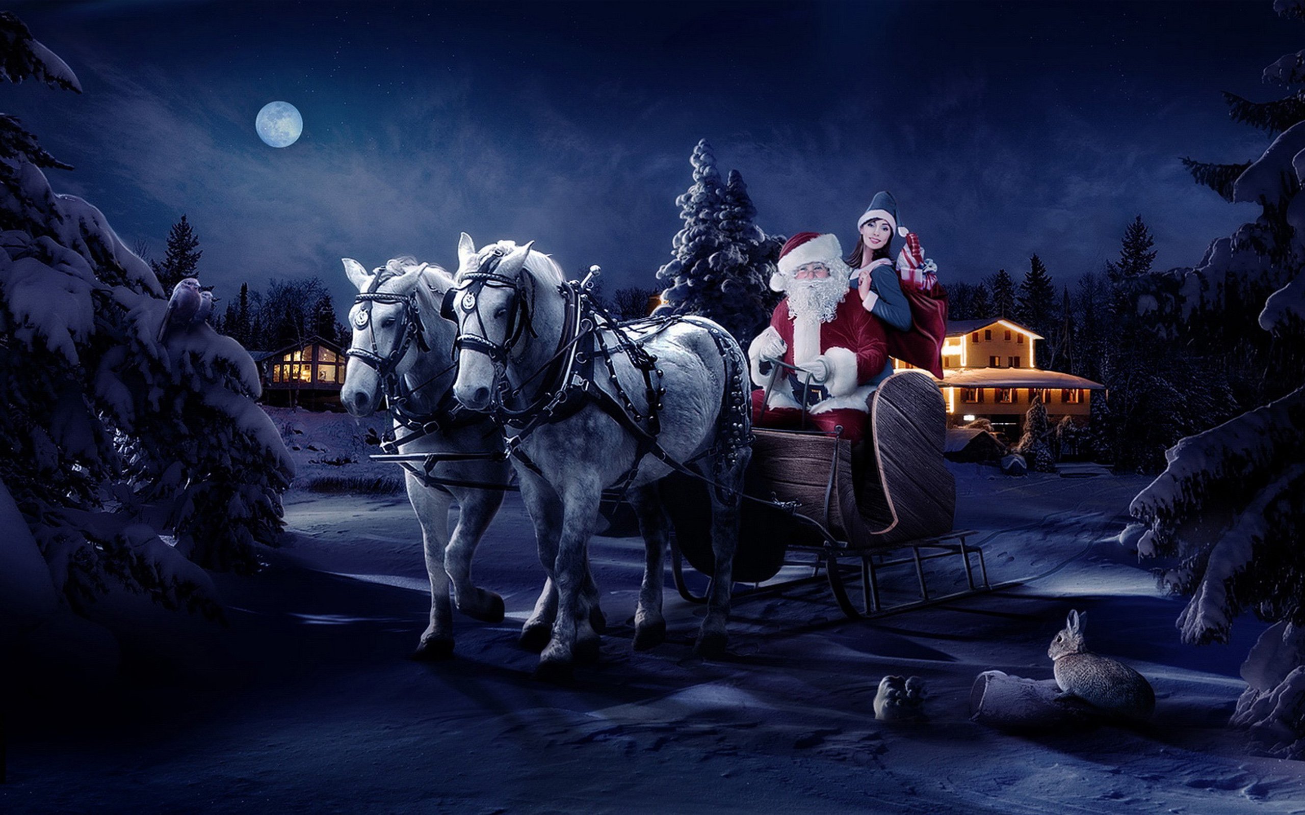 merry, Christmas, Holiday, Vacation, Gifts, Tree, Happy, Beautiful, Santa, Snowman, Lights Wallpaper
