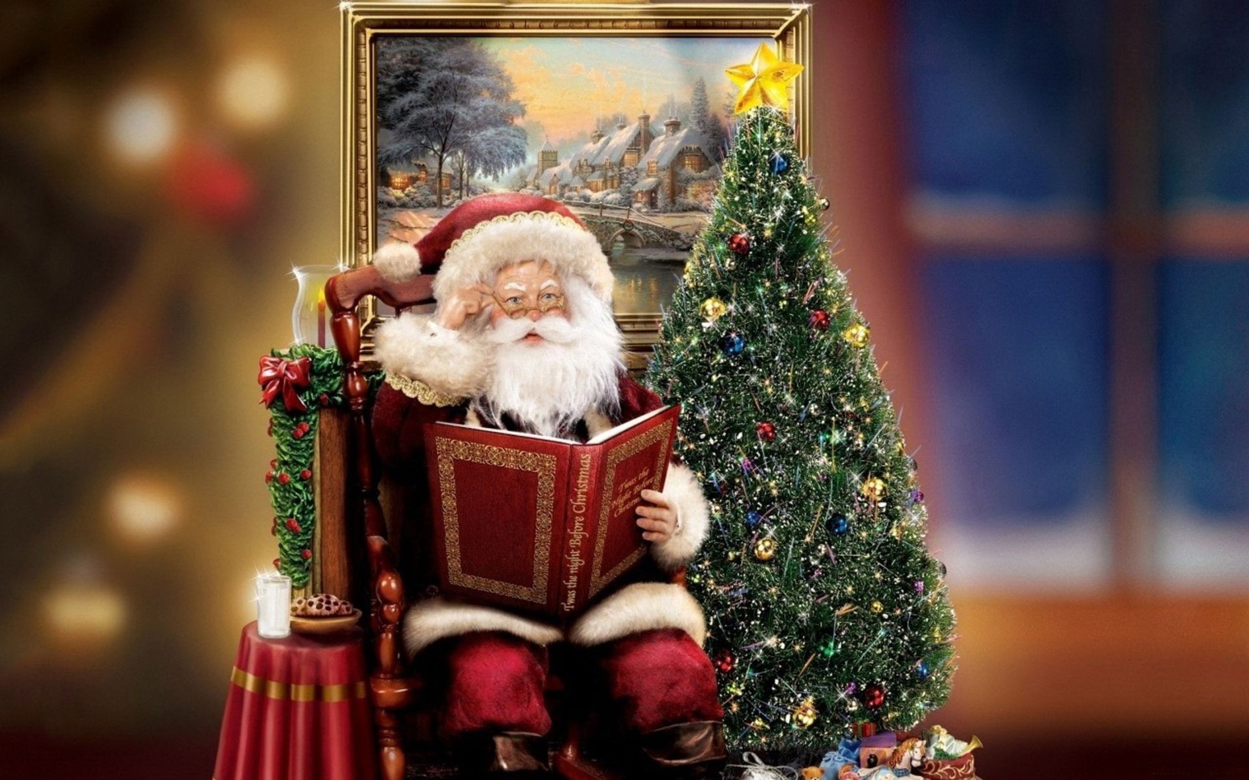 merry, Christmas, Holiday, Vacation, Gifts, Tree, Happy, Beautiful, Santa, Snowman, Lights Wallpaper