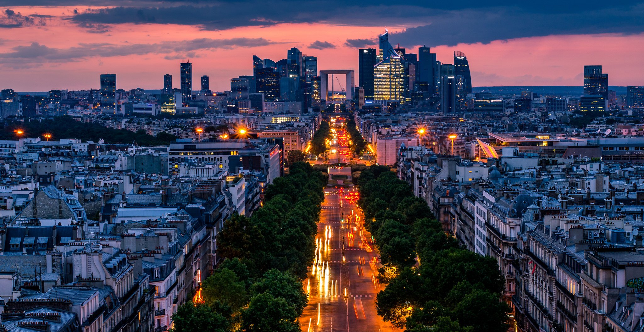architecture, Cities, France, Light, Towers, Monuments, Night, Panorama, Panoramic, Paris, Urban