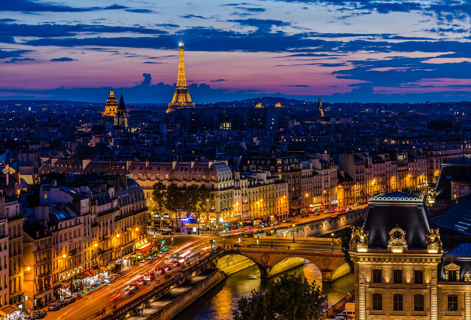 Night Paris France Desktop Wallpaper