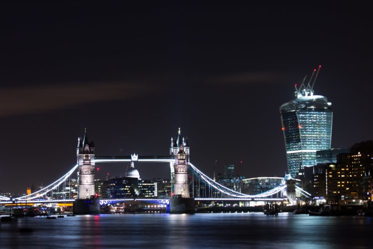 architecture, Building, Tower, Cities, Light, Londres, London, Angleterre, England, Uk, United, Kingdom, Tamise, Towers, Rivers, Bridges, Monuments, Night, Panorama, Panoramic, Urban HD Wallpaper Desktop Background