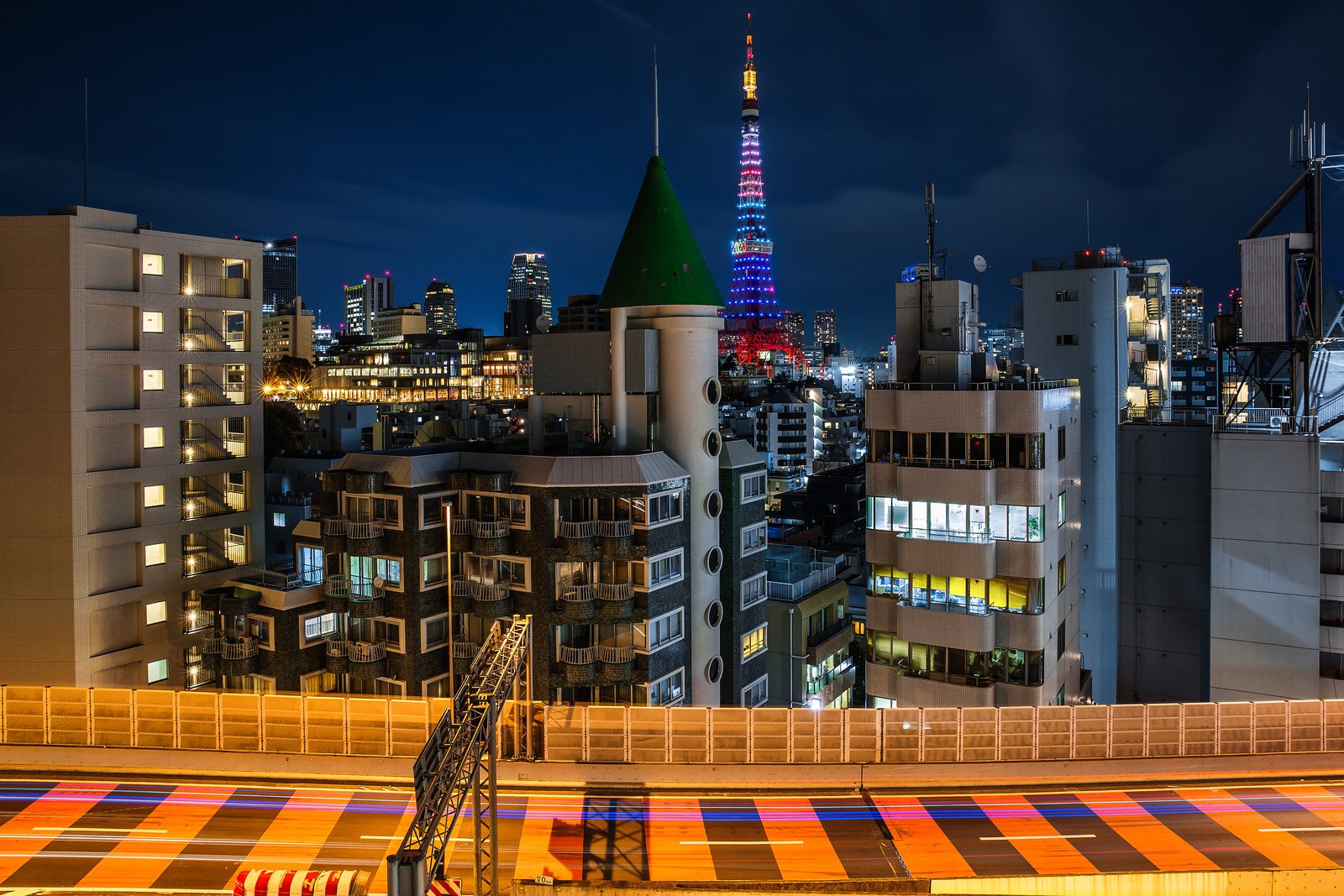 japan, Japon, Architecture, Bridges, Freeway, Building, Cities, Monuments, Night, Panorama, Panoramic, Rivers, Tower, Towers, Tokyo, Ray, Light Wallpaper