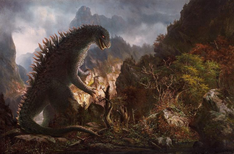 monster, Godzilla, Fantasy, Dinosaur HD Wallpaper Desktop Background
