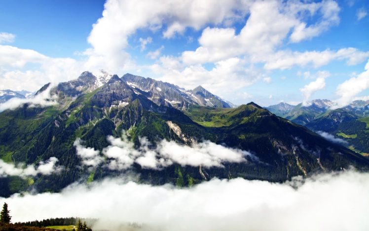 mountains, Clouds, Landscapes, Nature, Austria HD Wallpaper Desktop Background
