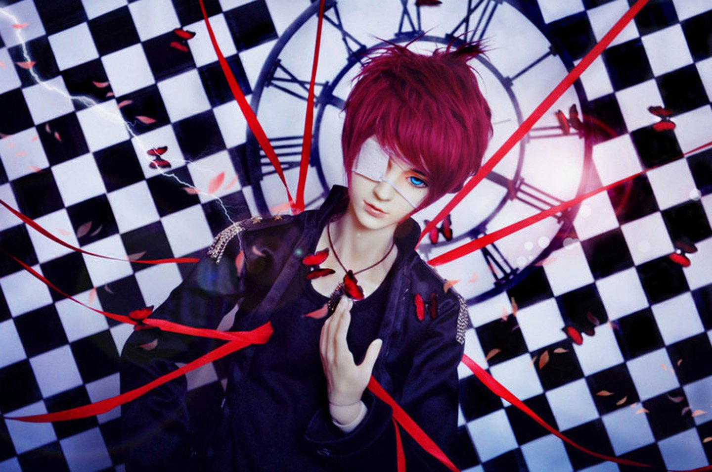 doll, Boy, Red, Hair, Butterfly Wallpaper