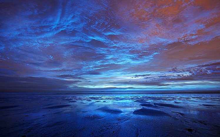 dawn, Over, Beach HD Wallpaper Desktop Background
