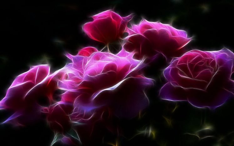 pink, Roses, Artistic,  , Flower HD Wallpaper Desktop Background
