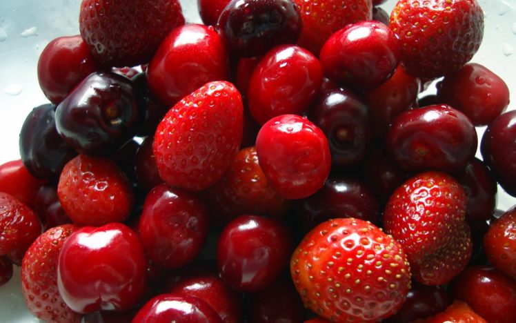 fruits, Cherries, Strawberries HD Wallpaper Desktop Background