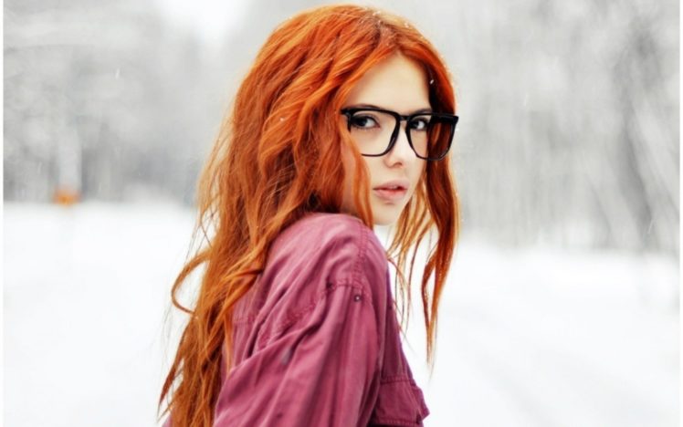 women, Winter, Snow, Redheads, Glasses, Faces, Girls, With, Glasses, Ebba, Zingmark HD Wallpaper Desktop Background