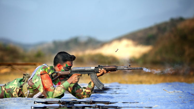 bangladesh, Army, Soldiers, Weapons, Assault, Rifles, Warriors, Men, Males HD Wallpaper Desktop Background