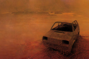 creepy, Drawing, Car, Ruins, Post, Apocalyptic, Landscapes, Dark, Horror