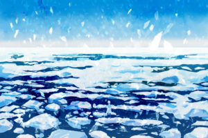 monochrome, Original, Scenic, Sky, Snow, Water, Wayukako, Winter