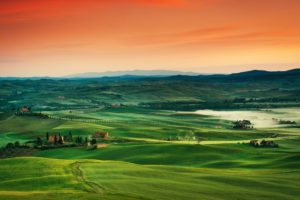 tuscany, Italy, Fields, Hills