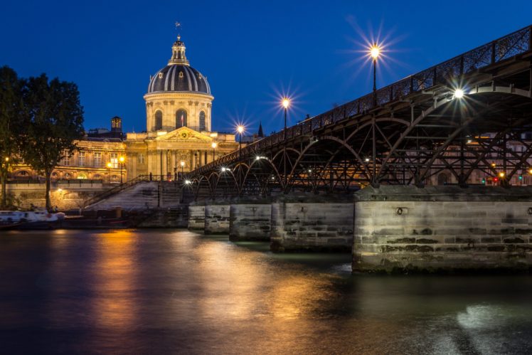 paris, France, River, City, Bridge, Building, Night, Lights HD Wallpaper Desktop Background
