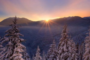 sunset, Winter, Nature, Lesogore, Cold, Beautiful, Trees, Landscapes, Mountains, Sunrise, Sky, Snow, Forest