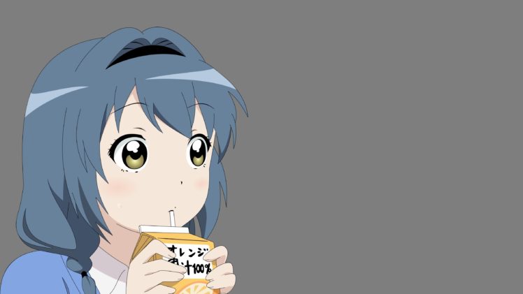 adi quesso, Blue, Hair, Blush, Drink, Furutani, Himawari, Transparent, Vector, Yuru, Yuri HD Wallpaper Desktop Background