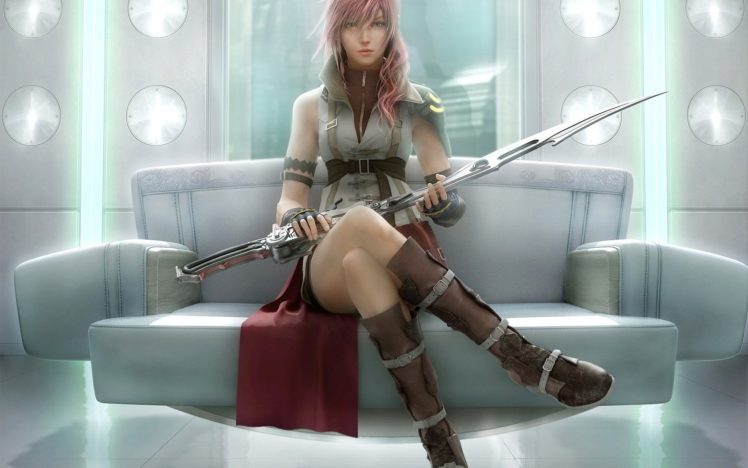 girl, Art, Fantasy, Sword, Warrior, Final, Xiii HD Wallpaper Desktop Background