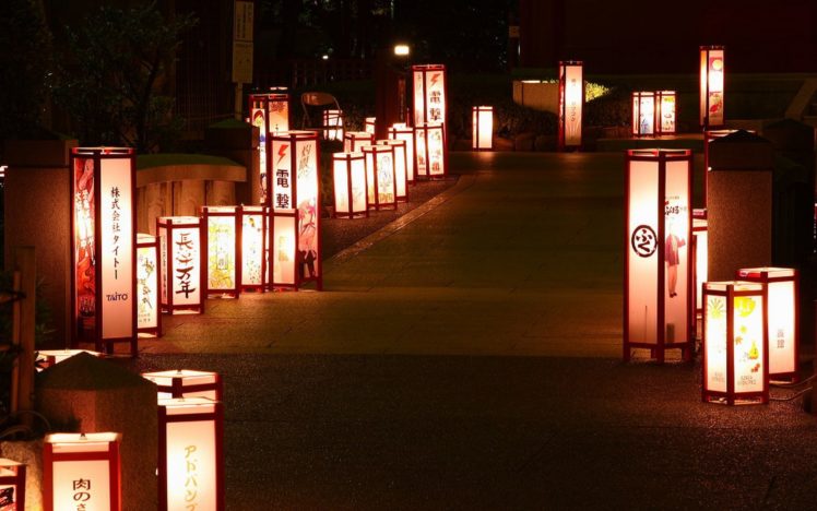 japan, Night, Lanterns HD Wallpaper Desktop Background