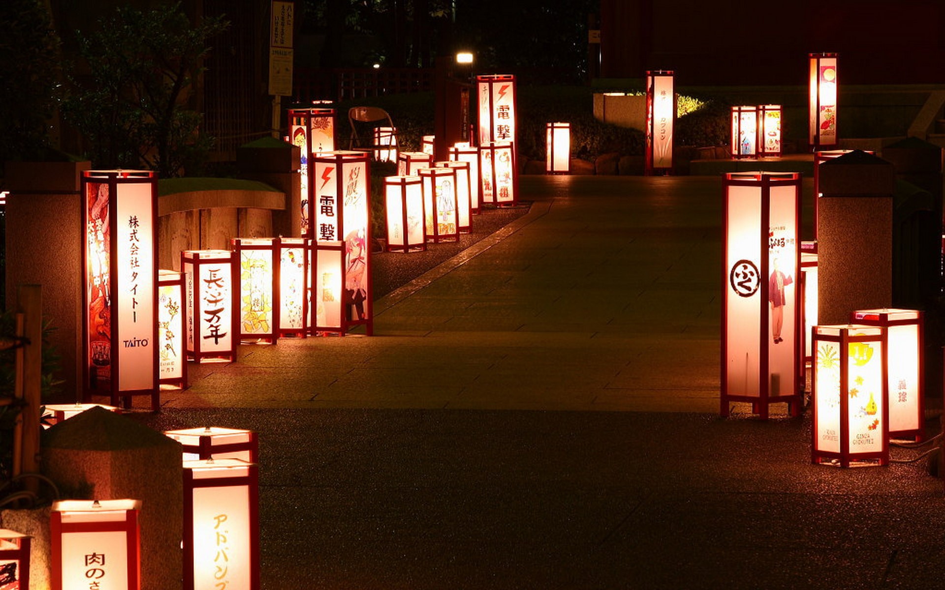 japan, Night, Lanterns Wallpapers HD / Desktop and Mobile Backgrounds