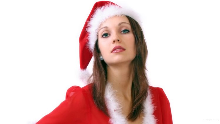 merry, Christmas, Girl, Model, Holiday, Winter, Snow, Beautiful, Tree, Gift, Santa, Woman HD Wallpaper Desktop Background