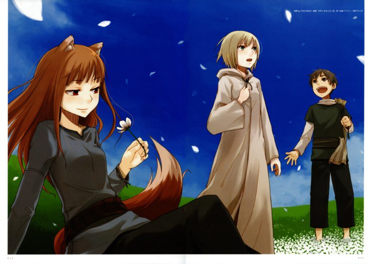 ookami, To, Koushinryou, Spice, And, Wolf, Ayakura, Juu, Illustrations, Horo, Okamimimi HD Wallpaper Desktop Background