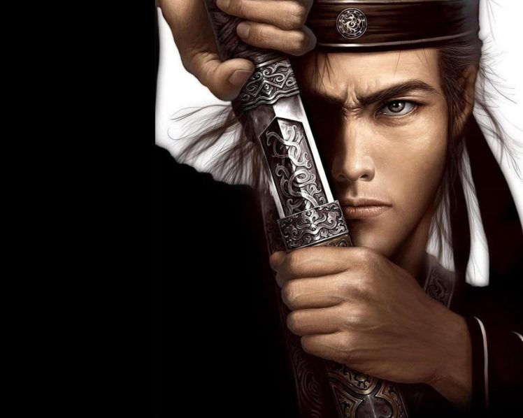 samurai, Sword, Man, Eyes HD Wallpaper Desktop Background