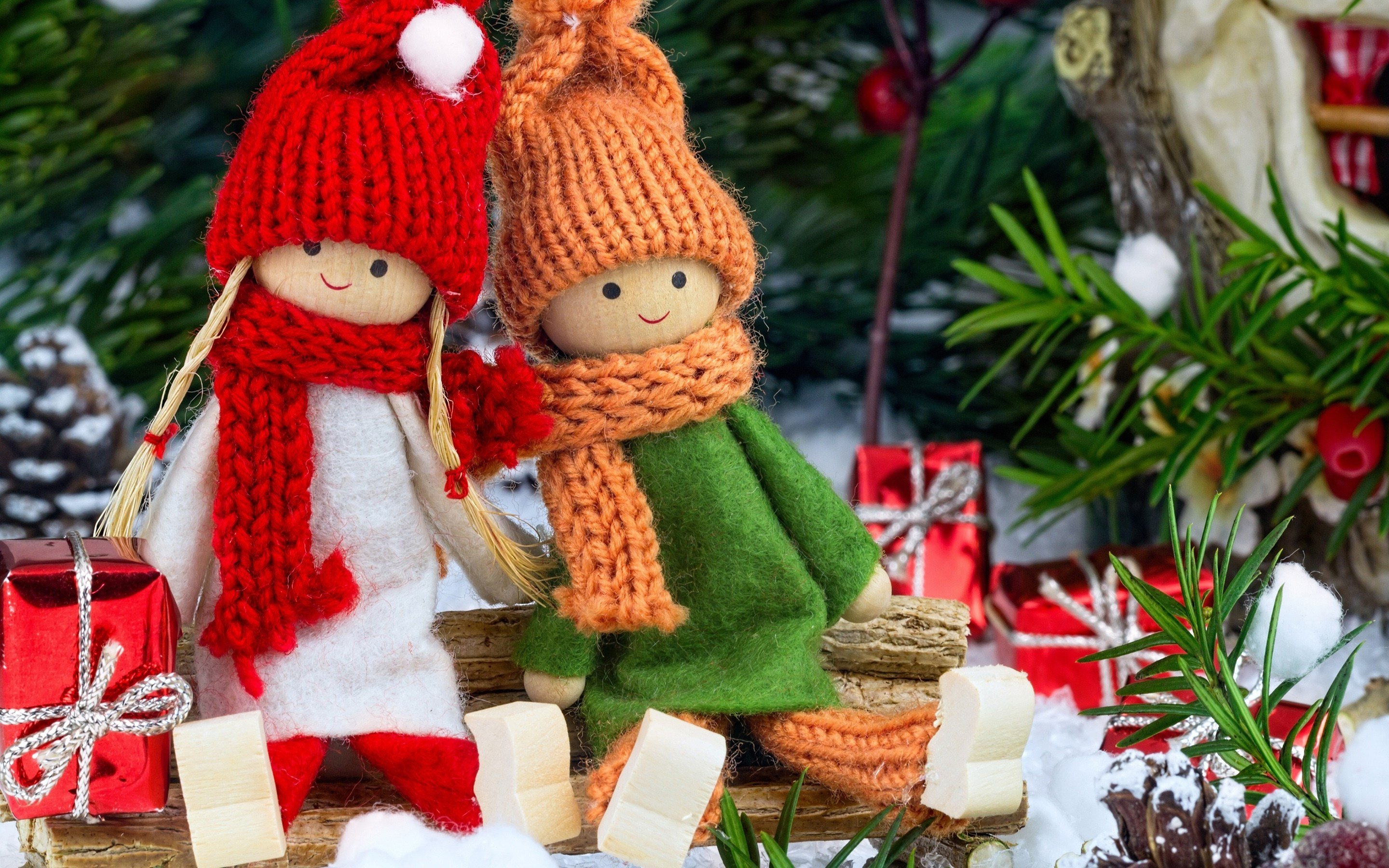 winter, Dolls, Holidays, Christmas Wallpaper
