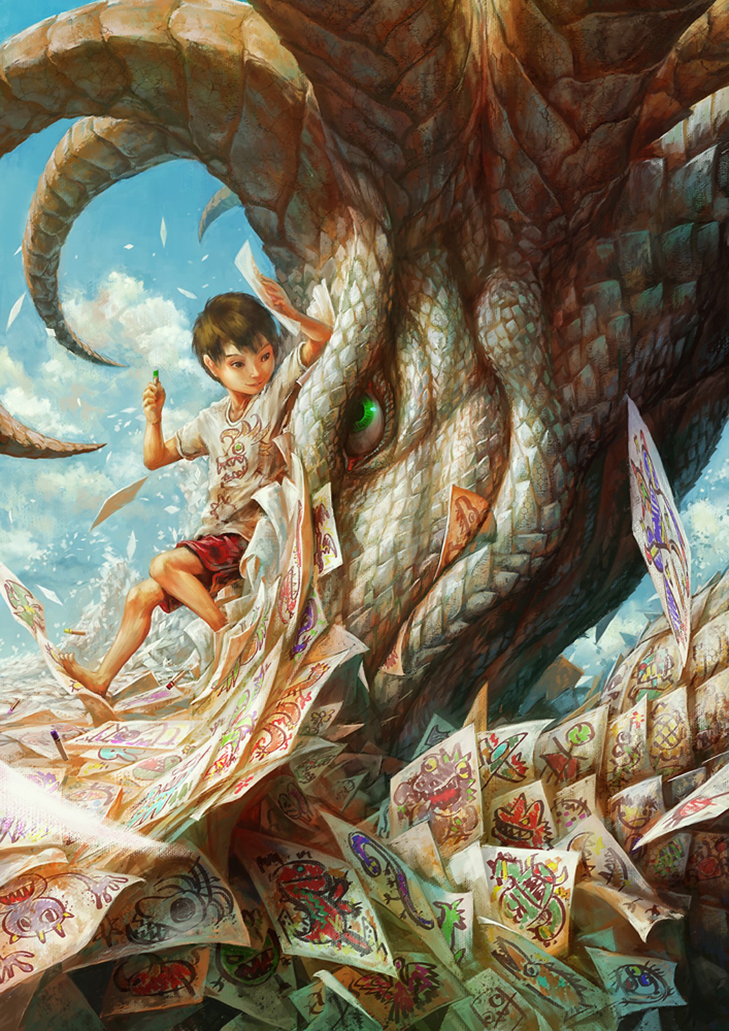 male, Children, Monster, Nurikabe Wallpaper