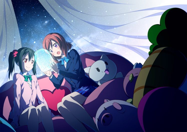 love, Live , Nishikino, Maki, Seifuku, Yazawa, Nico, Anime, Series, Girls HD Wallpaper Desktop Background