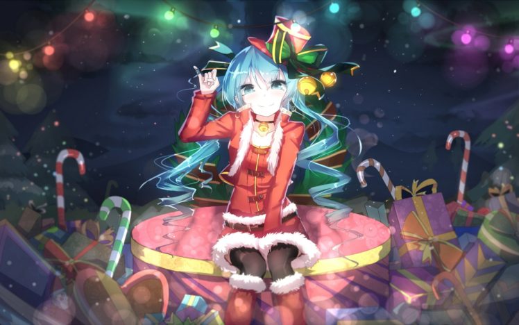 christmas, Hatsune, Miku, Vocaloid HD Wallpaper Desktop Background