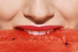 watermelon, Melon, Fruit, Red, Bokeh, Lips, Babe