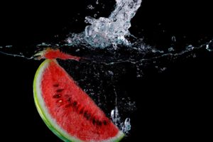 watermelon, Melon, Fruit, Red, Bokeh, Drops, Splash