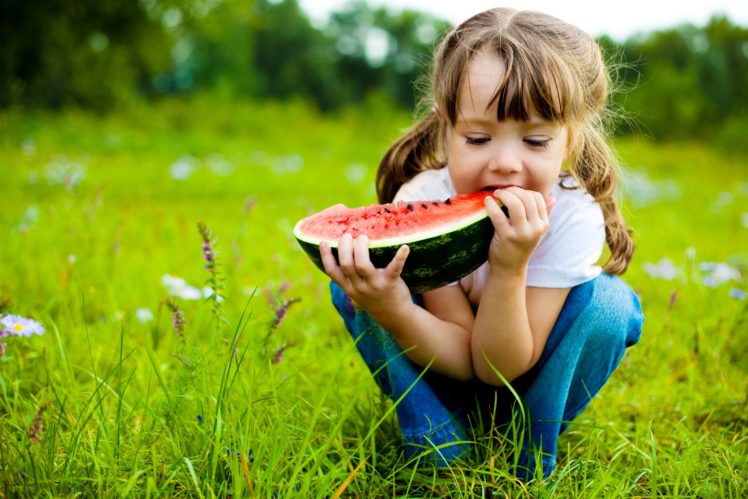 watermelon, Melon, Fruit, Red, Bokeh, Baby, Child, Cute, Girl, Children HD Wallpaper Desktop Background