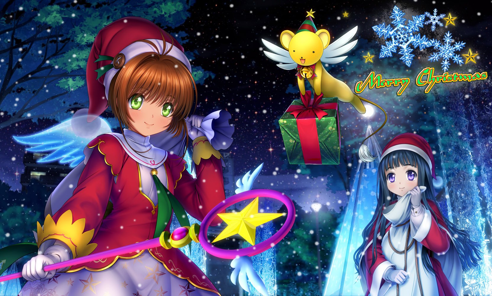 card, Captor, Sakura christmas daidouji, Tomoyo moonknives Wallpaper