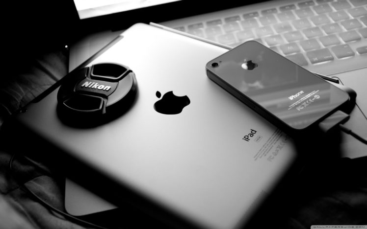 apple, Inc, , Nikon, Ipad, Monochrome, Iphone HD Wallpaper Desktop Background