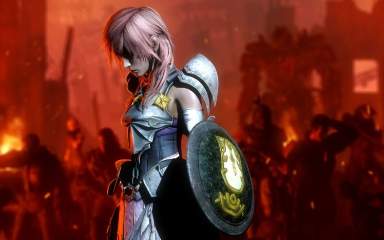 final fantasy, Lightning war, Red, Girl, Sword HD Wallpaper Desktop Background