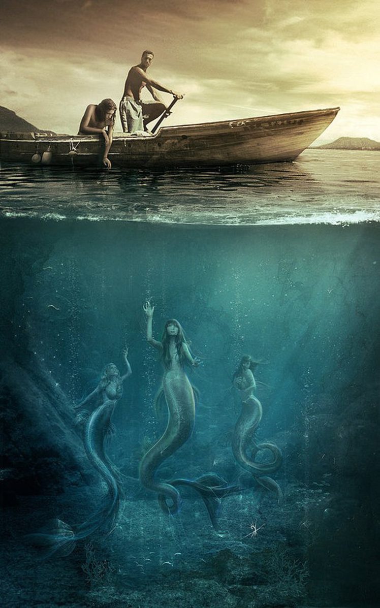 fantasy portraits vasylina mermaid, Male, Sea HD Wallpaper Desktop Background