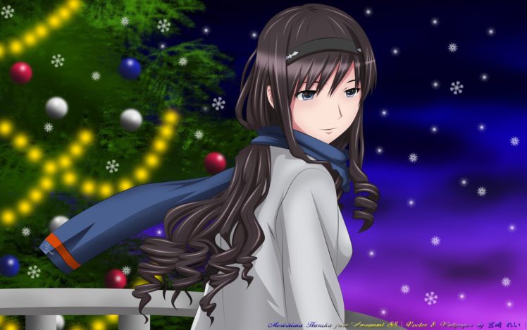 amagami, Ss, Morishima, Haruka, Christmas, Eve HD Wallpaper Desktop Background
